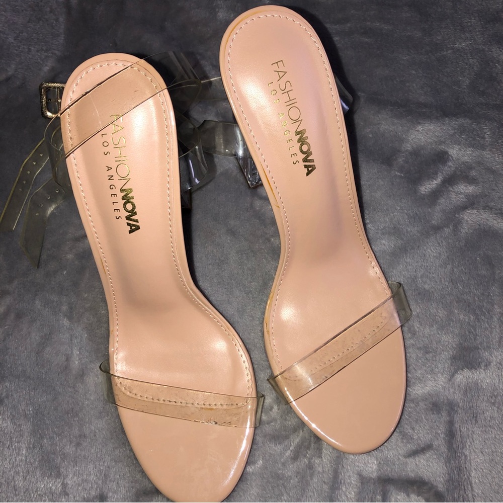 Fashion Nova the glass slipper transparent sandals/ heels
